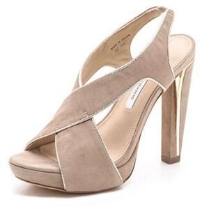 DIANE VON FURSTENBERG Julia Suede Platform Heels Size 7.5